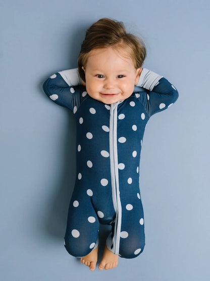NAVY POLKADOT BAMBOO SLEEPER