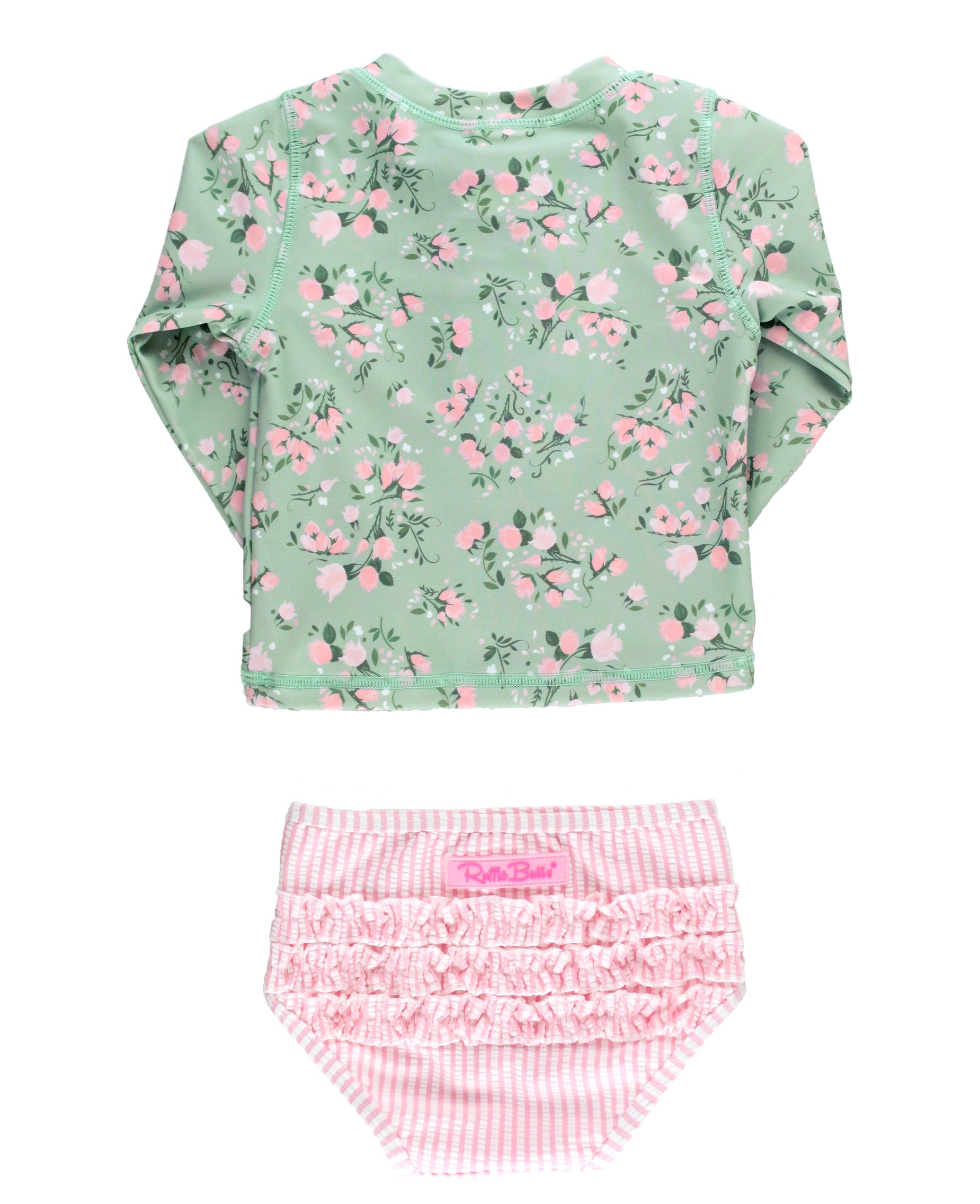 TEA ROSES LONG SLEEVE RASH GUARD - 2 PIECE