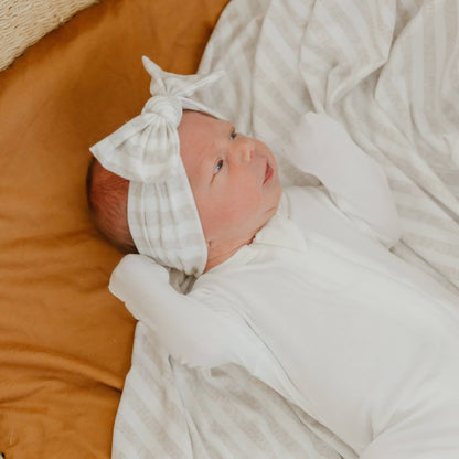 KNIT HEADBAND BOW - COASTAL