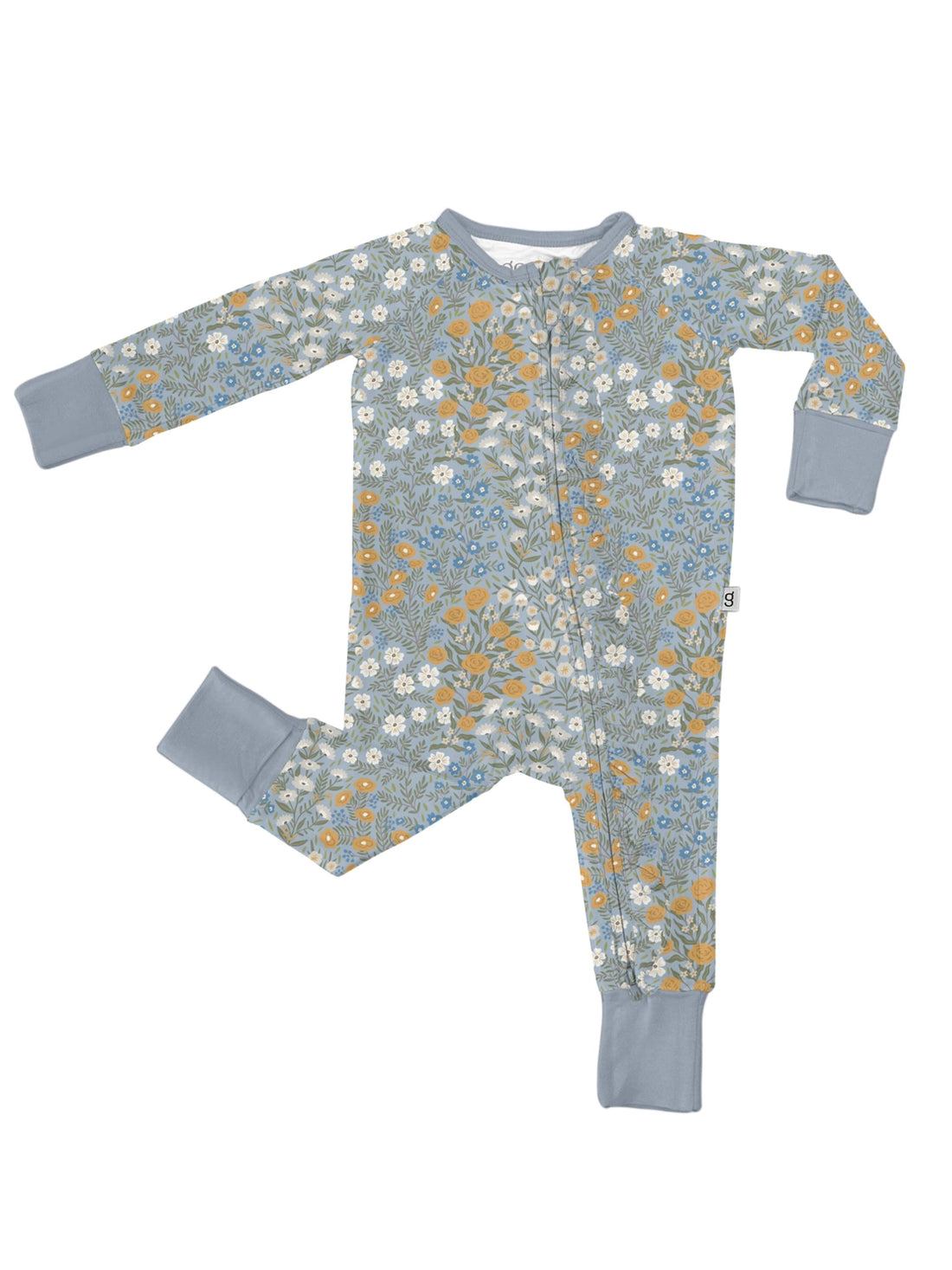 BLUE MEADOW CONVERTIBLE ZIP ONESIE