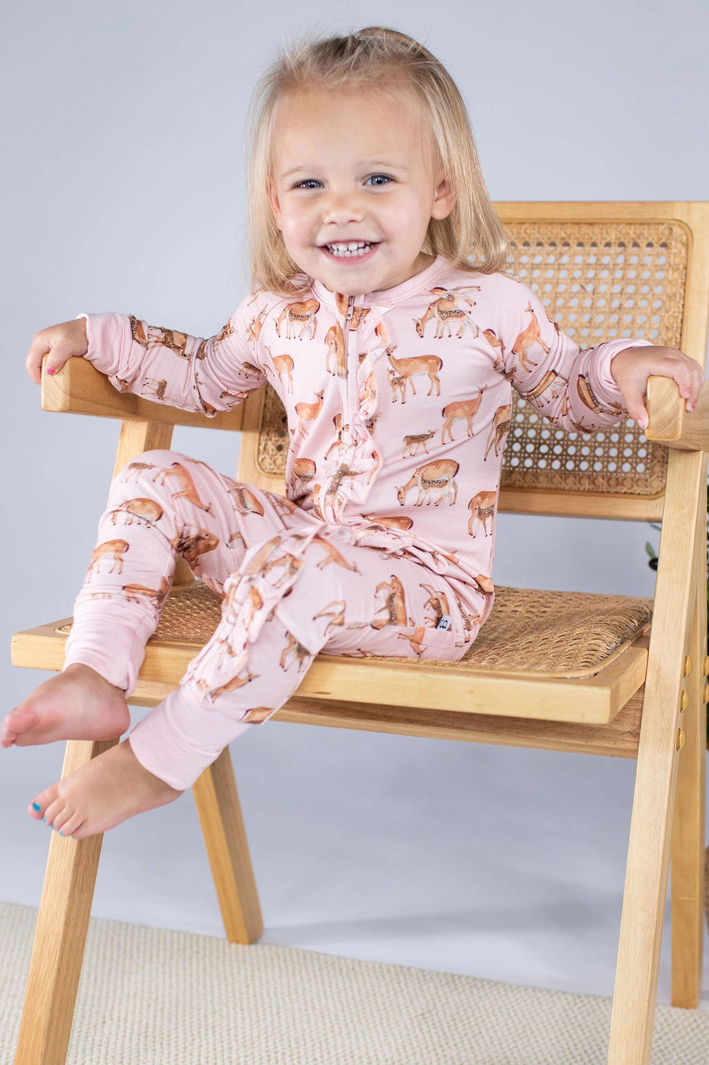 DOES + FAWNS CONVERTIBLE ZIP ONESIE