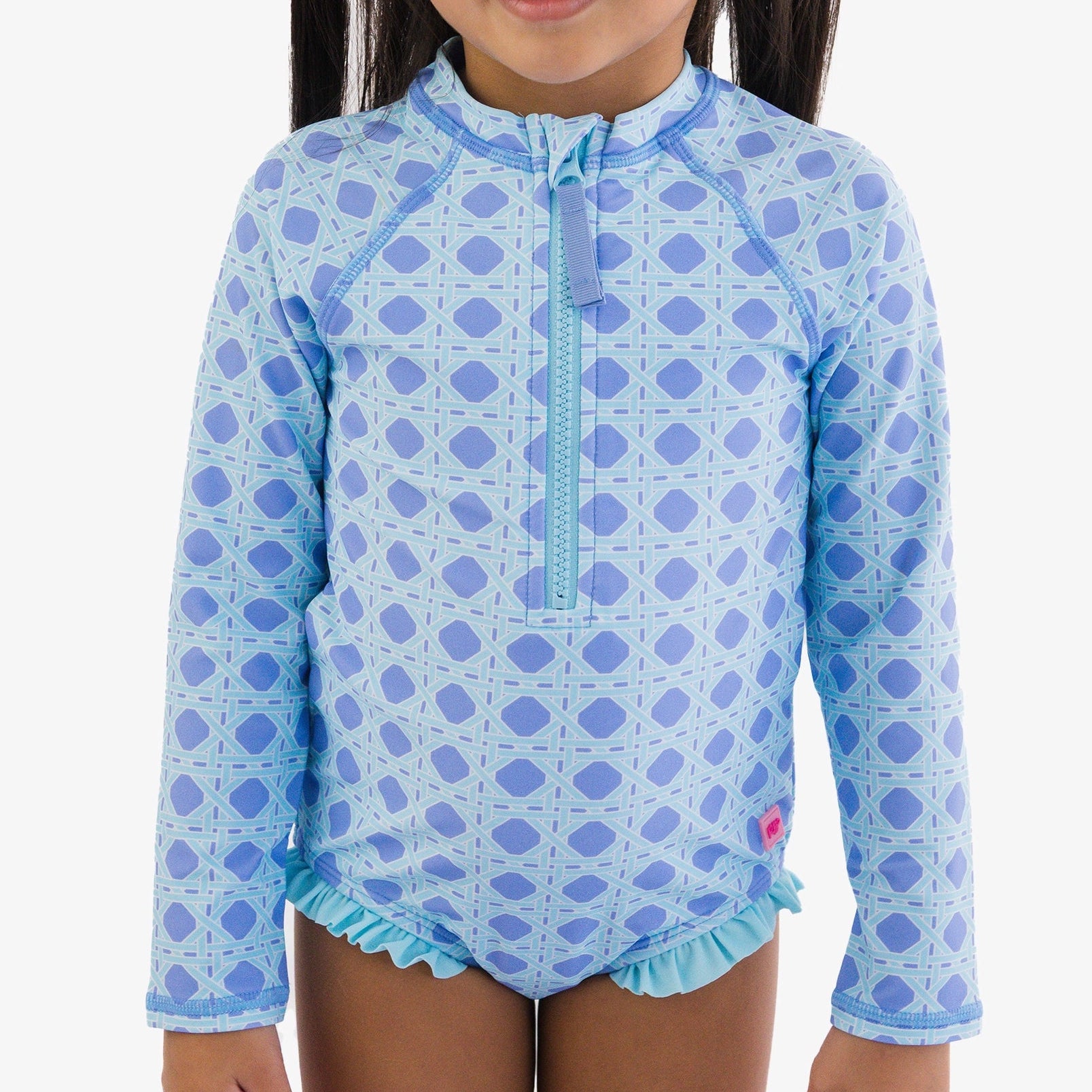 GIRLS COASTAL CANE LONG SLEEVE RASH GUARD