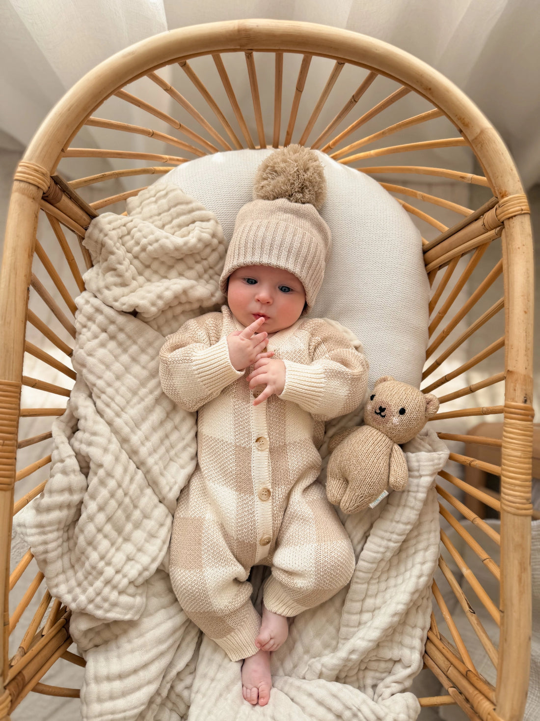 GINGHAM KNIT JUMSUIT