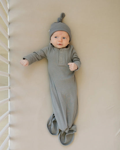 GREY ORGANIC COTTON KNOT GOWN