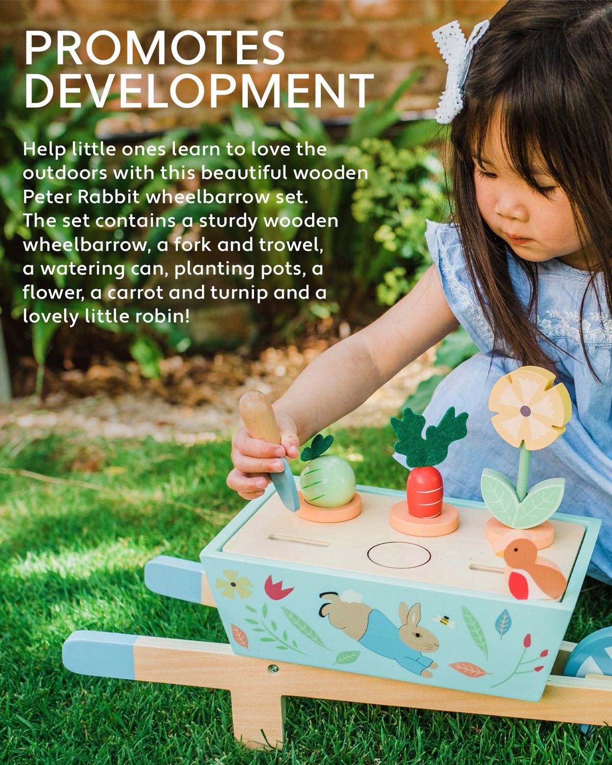 Peter Rabbit Wheelbarrow Drawing PETER RABBIT WOODEN WHEELBARROW – Baby Moon