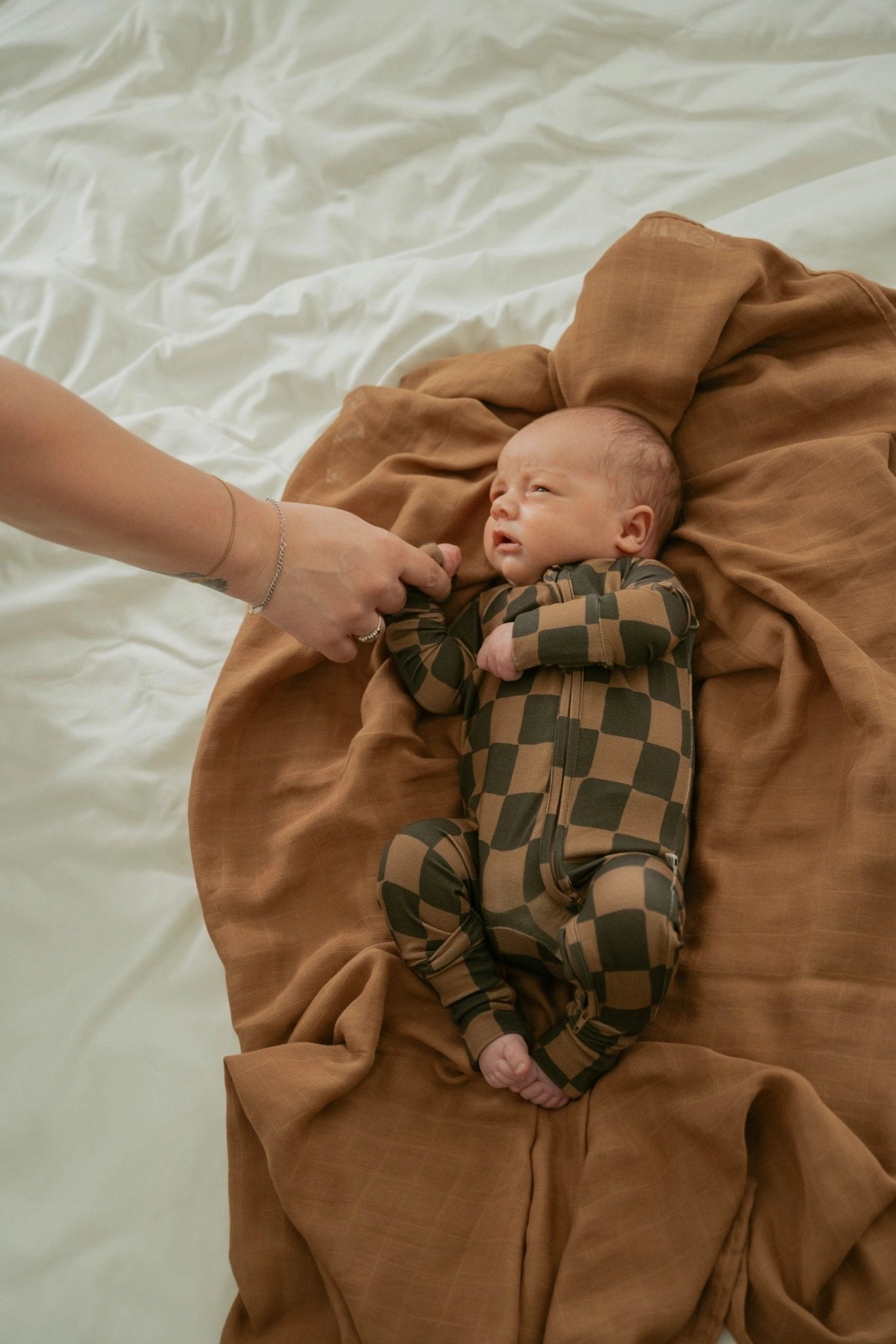 INK &amp; EARTH CHECKERED ZIPPER ROMPER