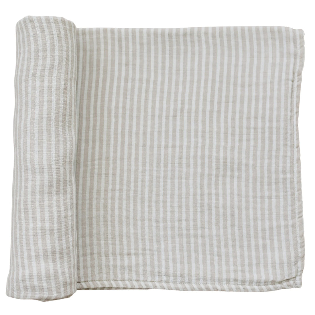 TAUPE STRIPE MUSLIN SWADDLE BLANKET