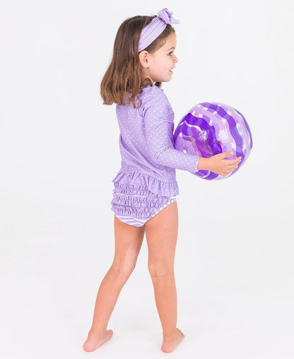 LAVENDER HEART LONG SLEEVE RASH GUARD