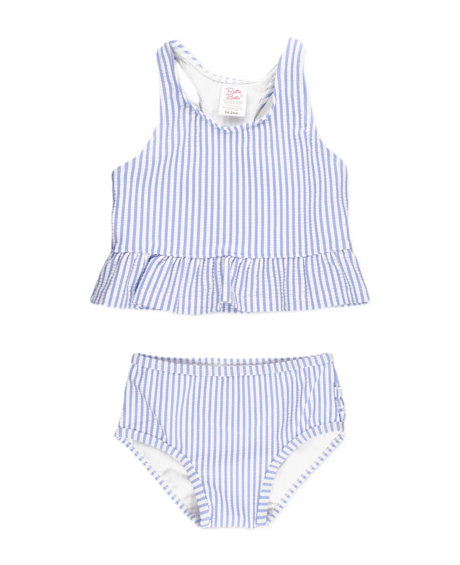 PERIWINKLE SEERSUCKER PEPLUM TANKINI