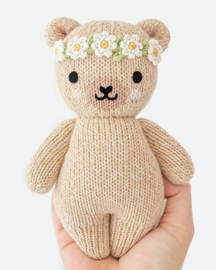 CROCHET FLORAL BABY HONEY BEAR