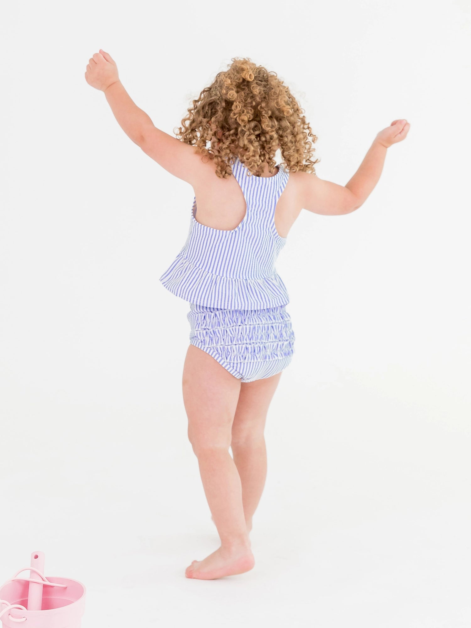 PERIWINKLE SEERSUCKER PEPLUM TANKINI