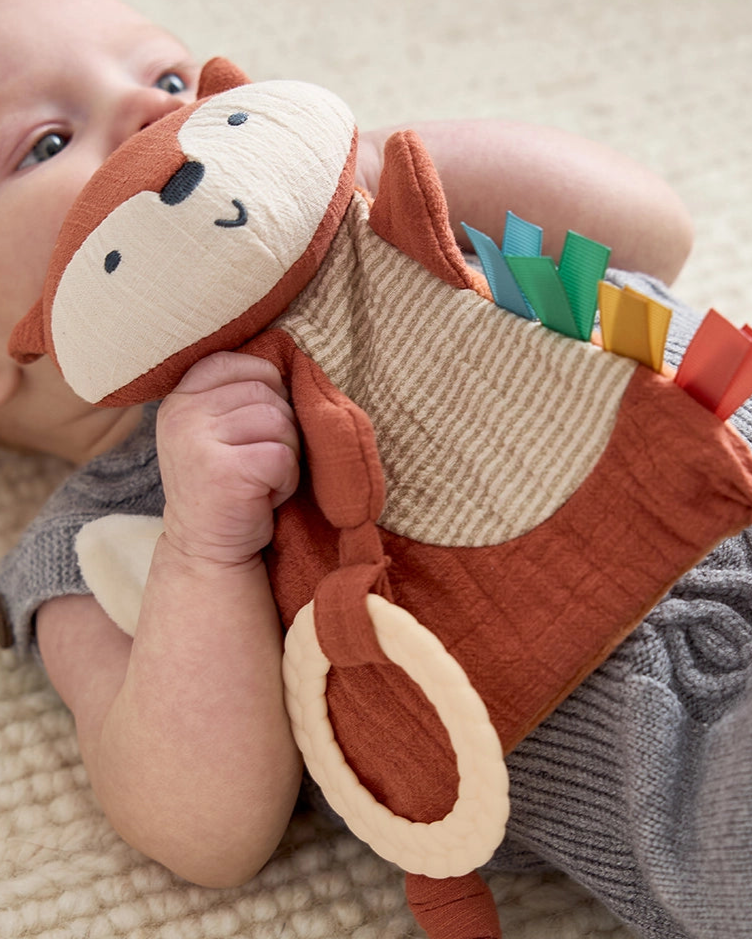 FOX BITZY CRINKLE TOY + TEETHER