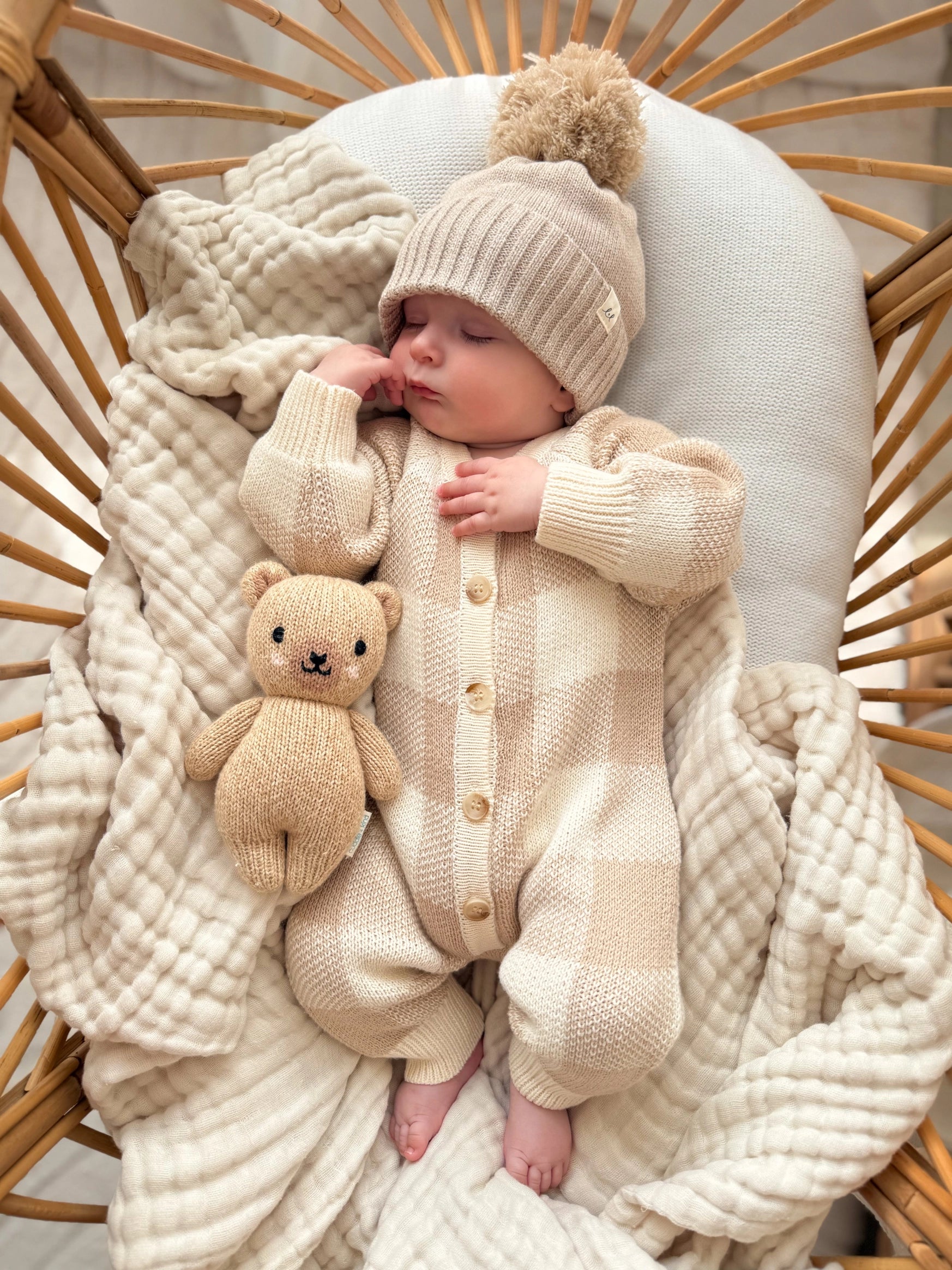 GINGHAM KNIT JUMSUIT