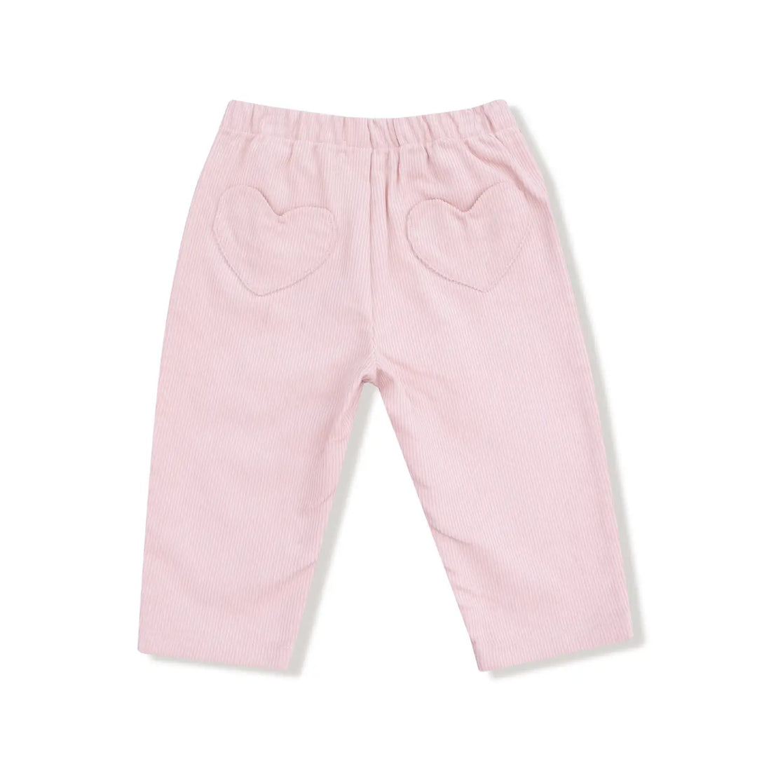 VEILED PINK CORD PANT WITH HEART POCKETS