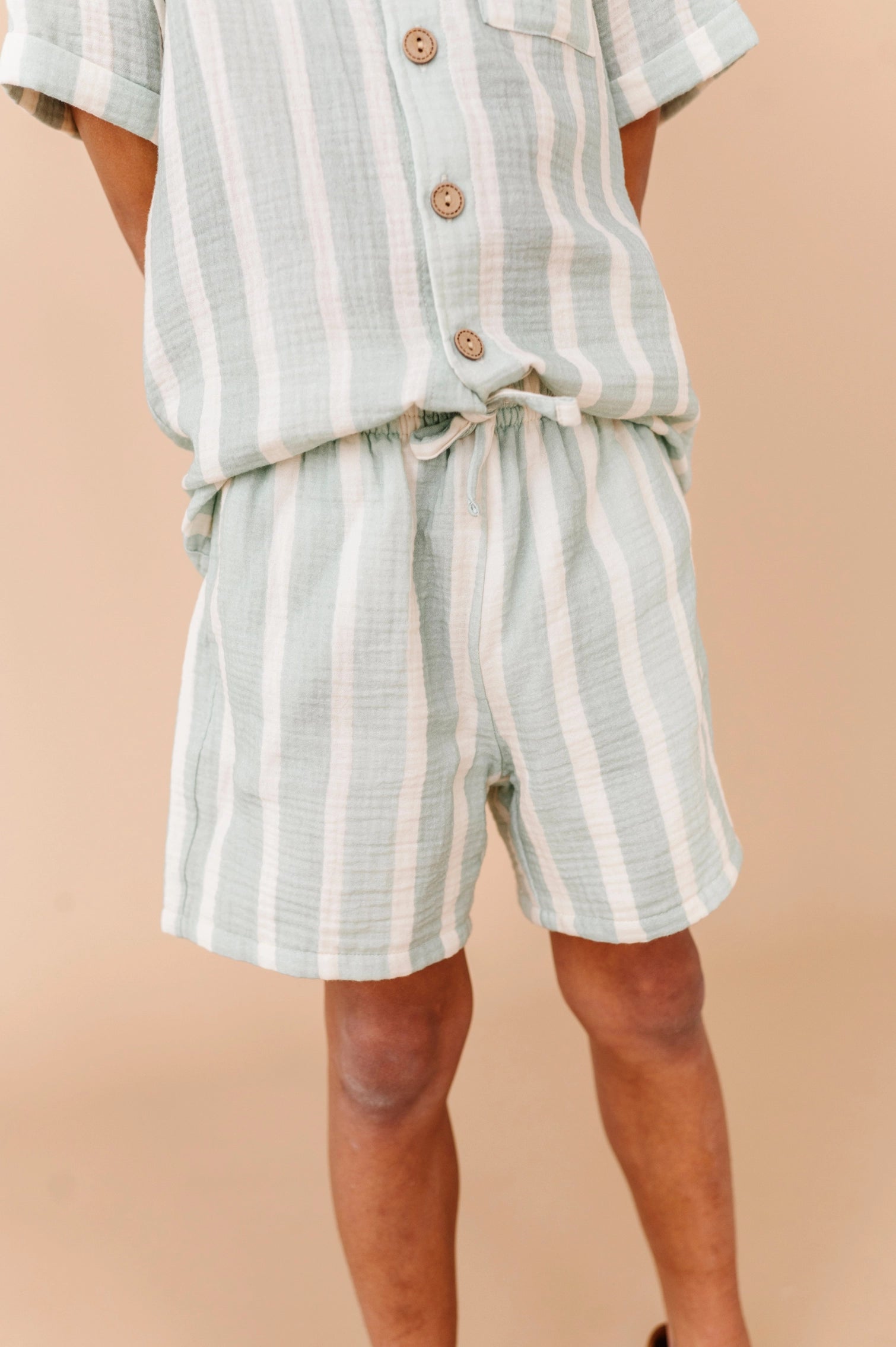 MINT BAY STRIPES LINEN SET