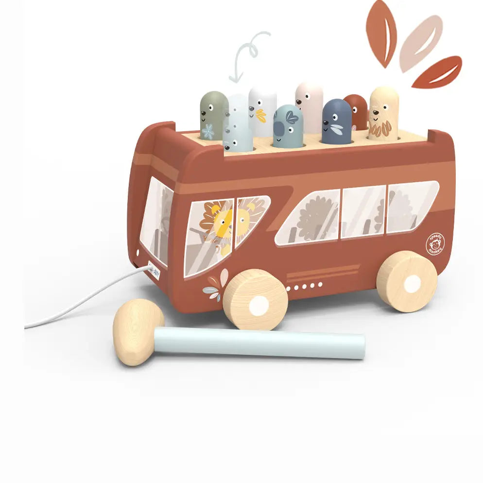 WOODEN PULL ALONG BUS