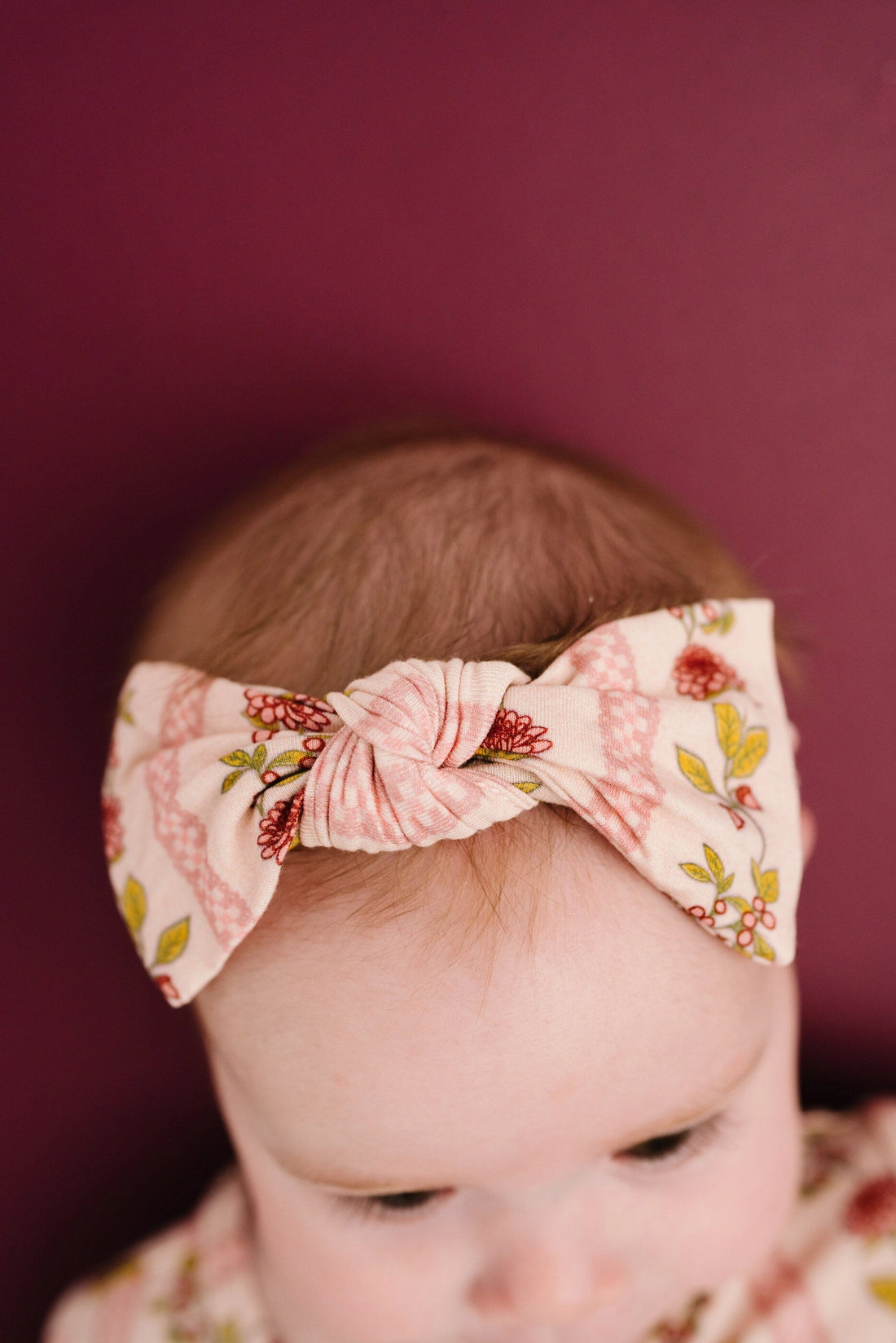 VINTAGE FLORAL STRIPE BAMBOO HEADBAND