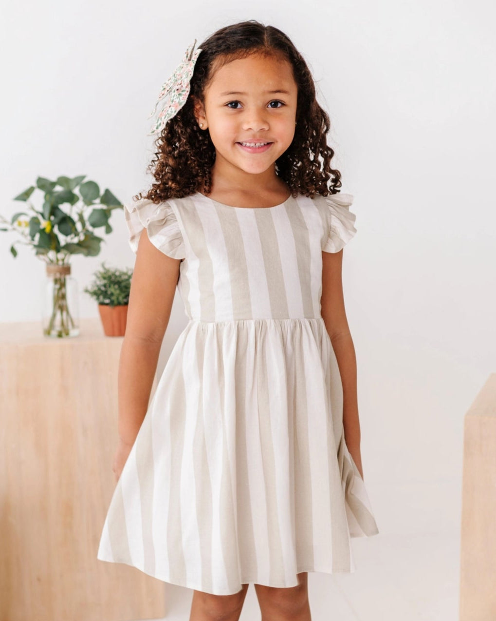 GREEN COASTAL STRIPE DRESS
