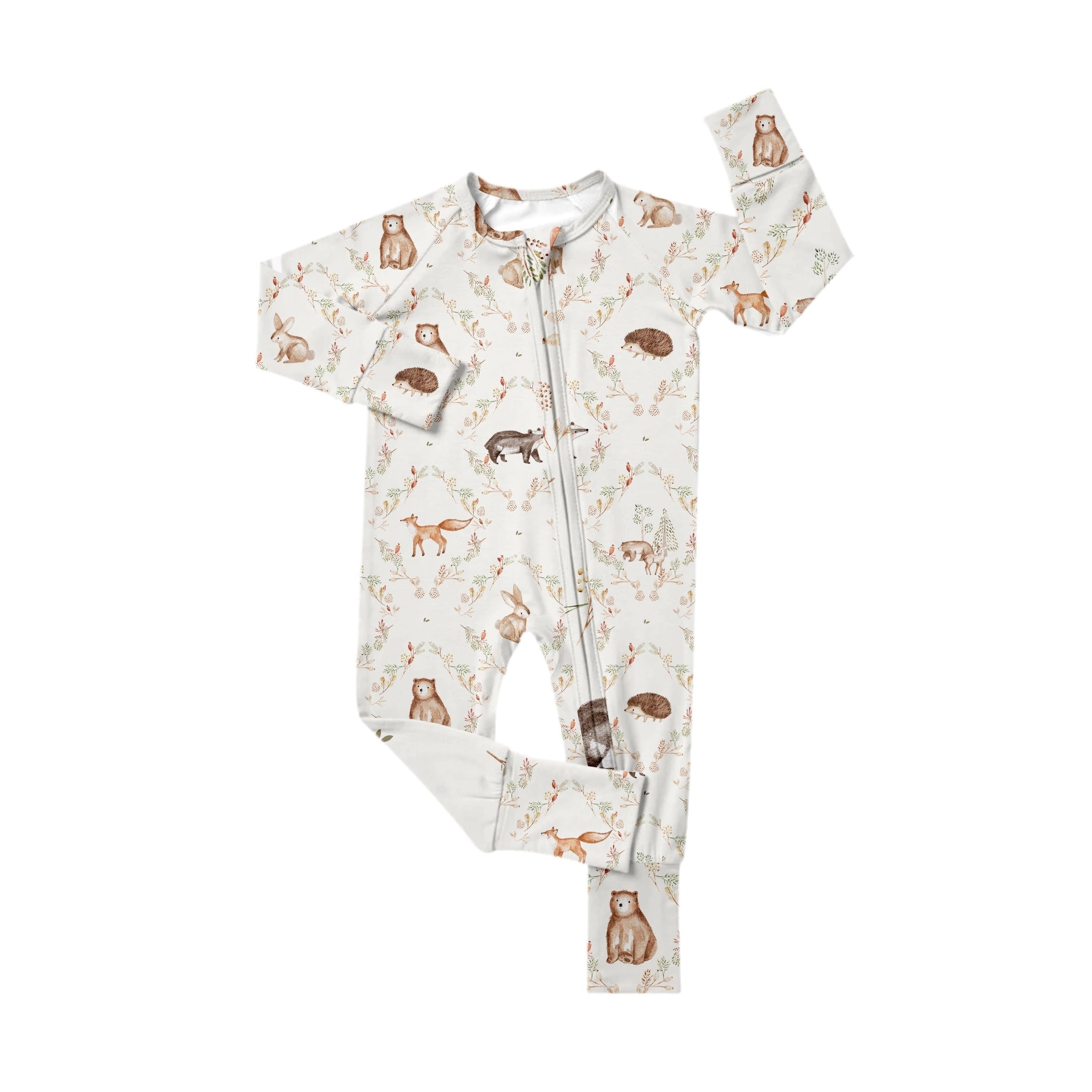 WOODLAND TALES ZIPPER ROMPER