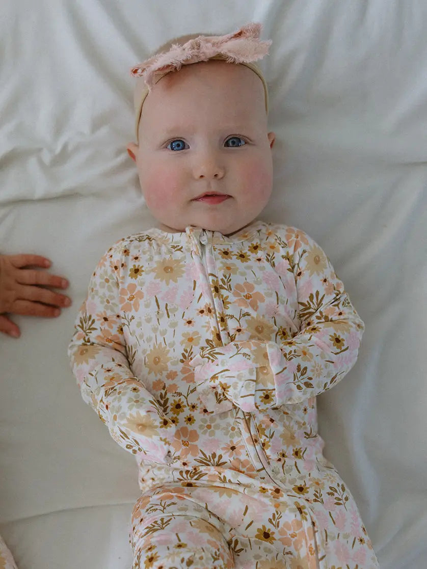 FLOWER FIELDS ZIP PAJAMAS