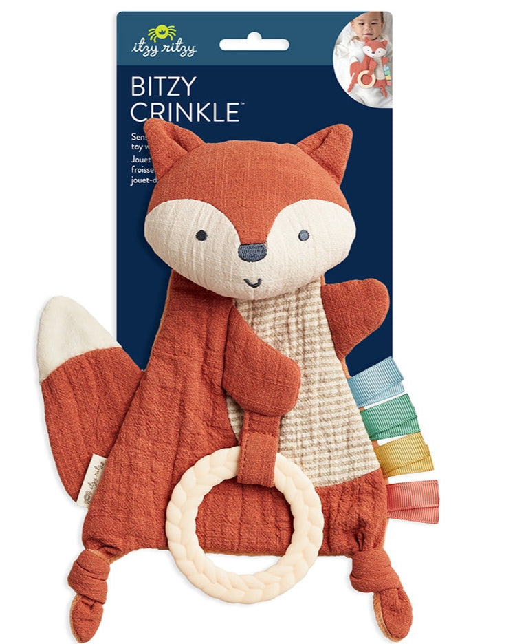 FOX BITZY CRINKLE TOY + TEETHER