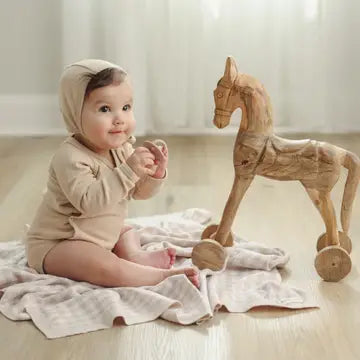 PLAID 100% COTTON RECEIVING BABY BLANKET