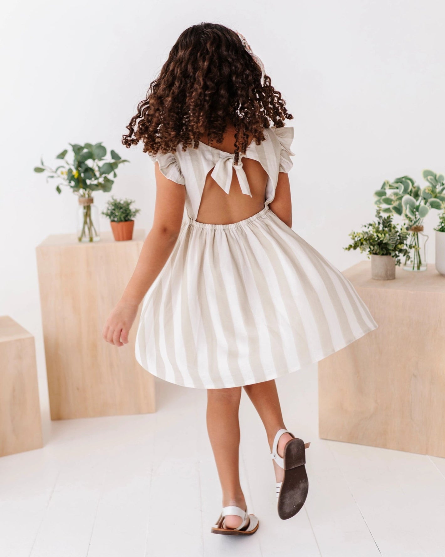 GREEN COASTAL STRIPE DRESS