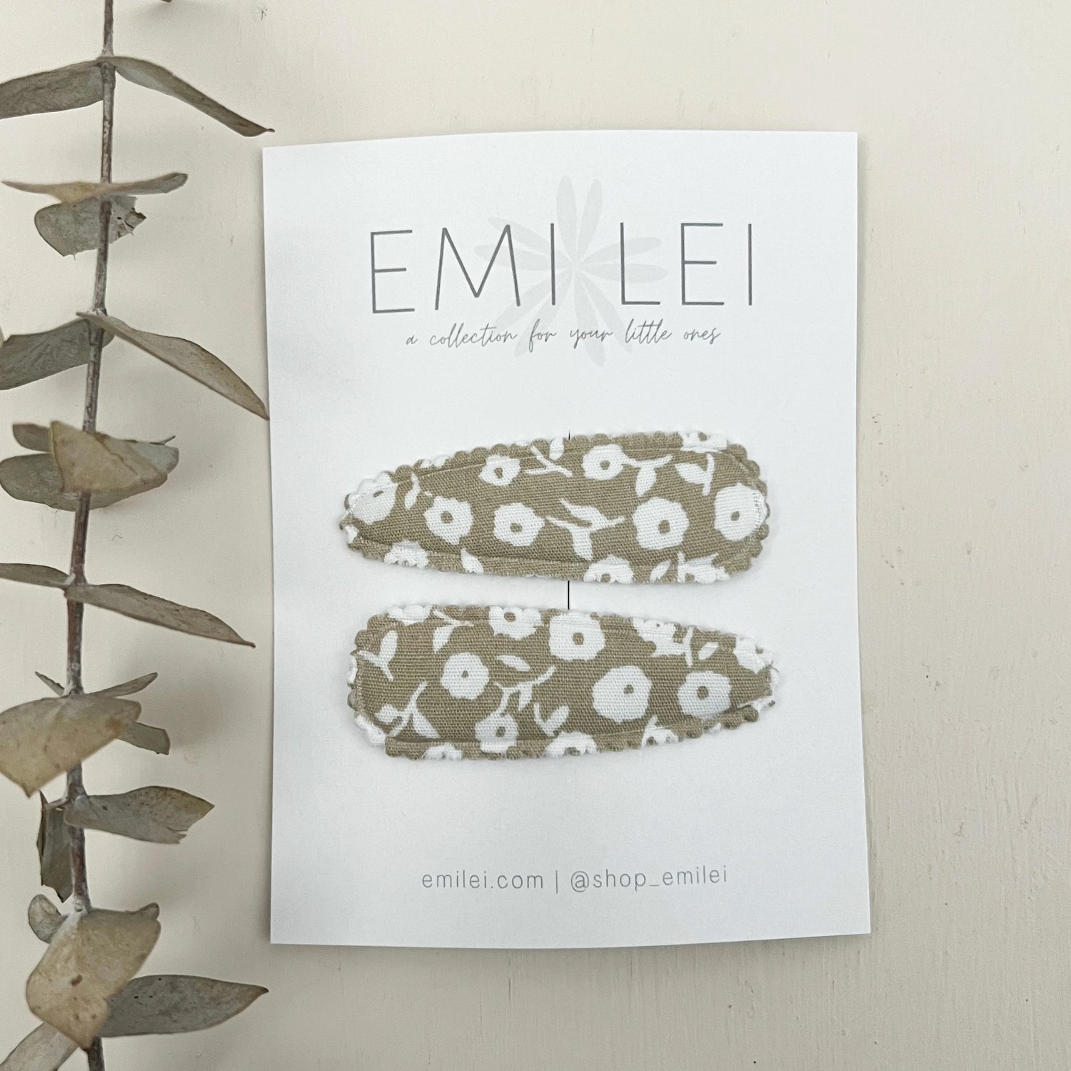 SAGE FLORAL BARRETTES