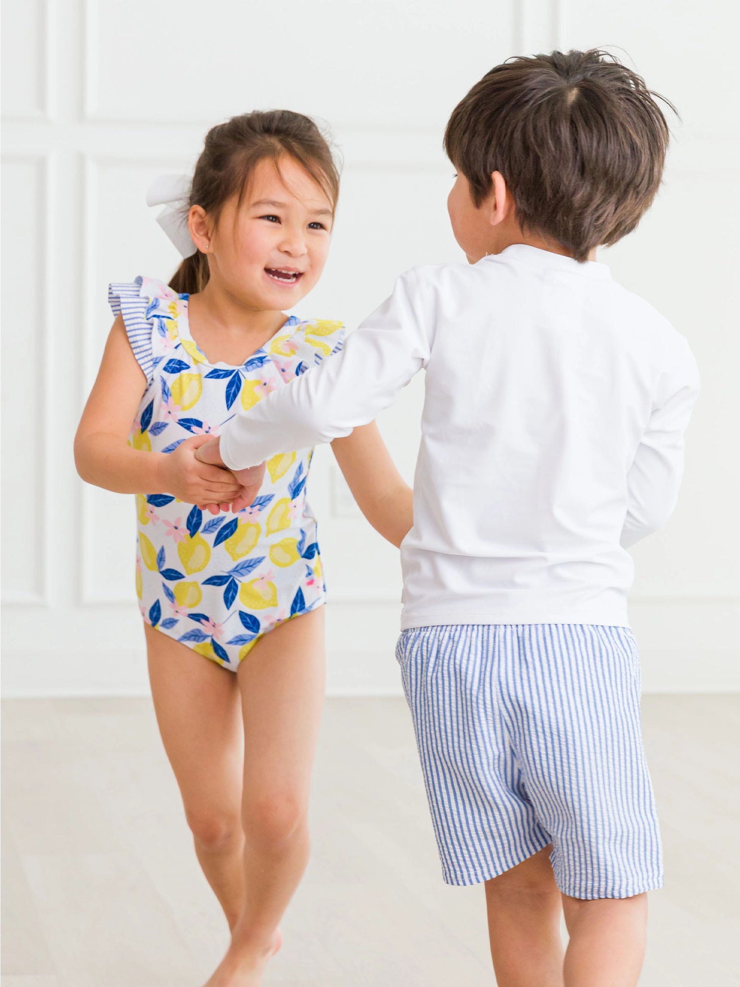 PERIWINKLE SEERSUCKER SWIM TRUNKS
