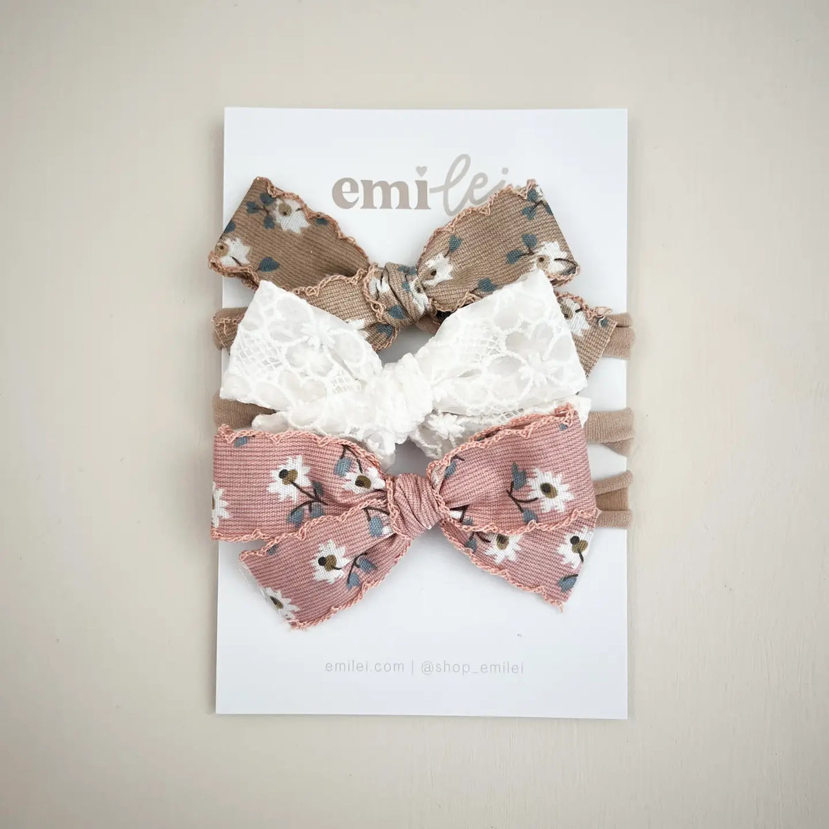 SPRING FLORALS BOW HEADBAND SET
