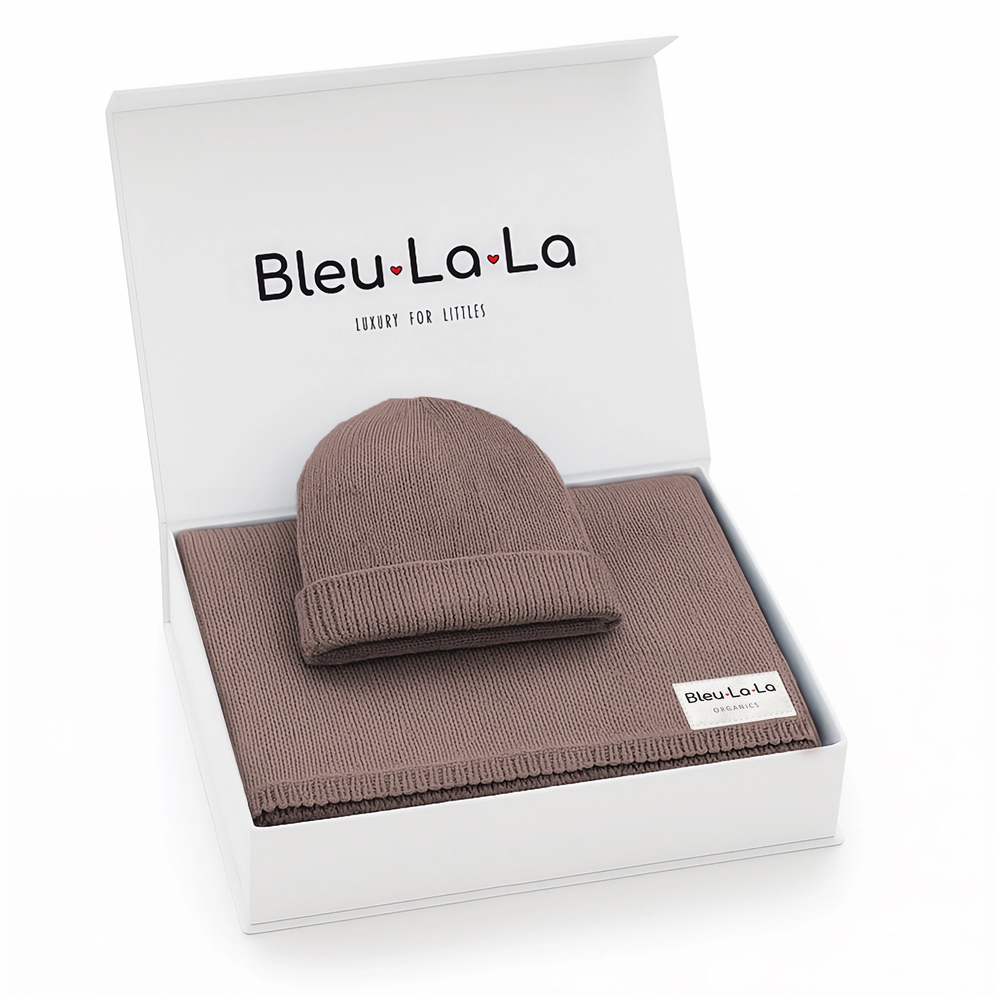 100% COTTON KNIT BLANKET + HAT LUXE GIFT SET