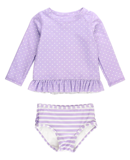 LAVENDER HEART LONG SLEEVE RASH GUARD