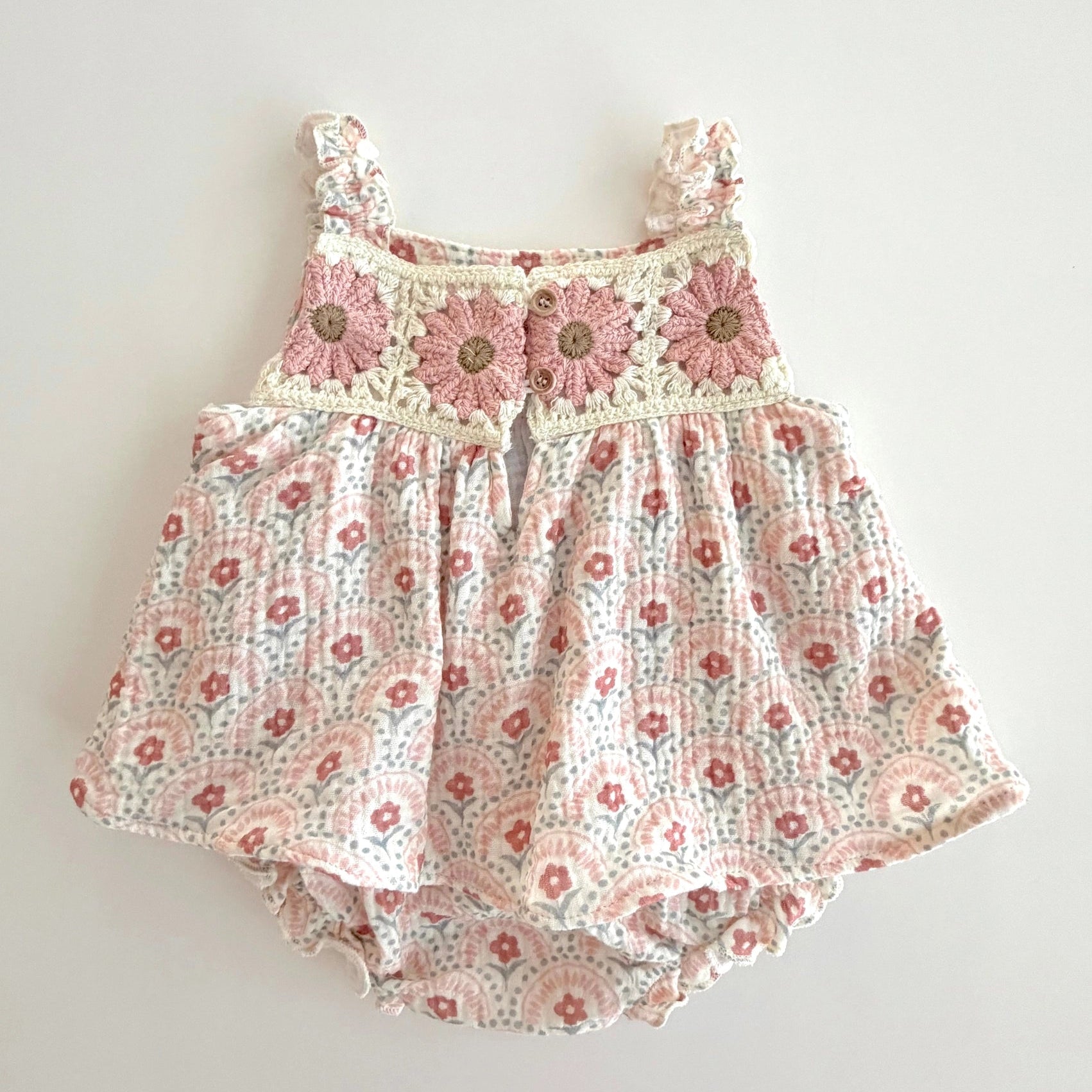 CROCHET MEADOW DRESS ROMPER