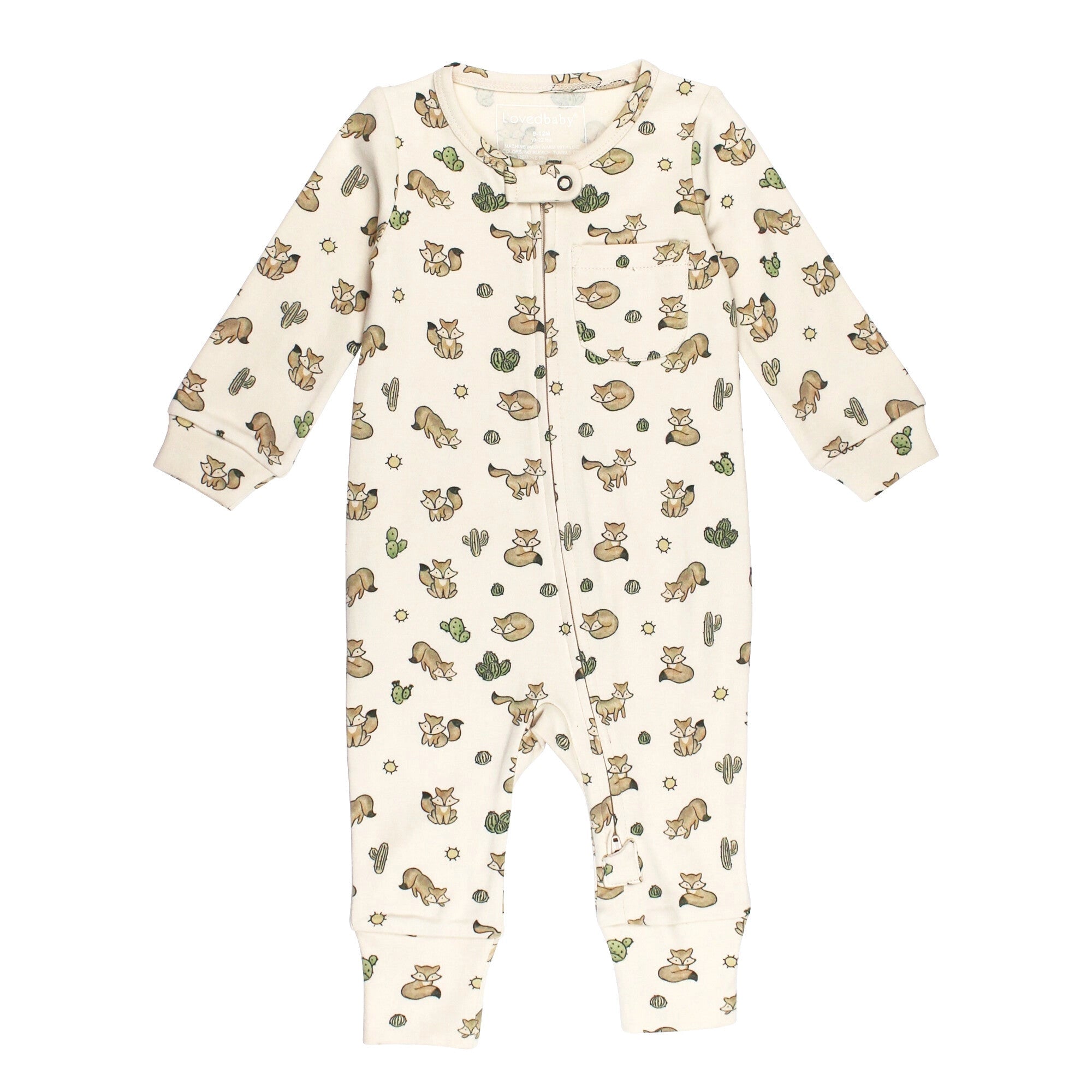 ORGANIC ZIPPER ROMPER - LITTLE FOX