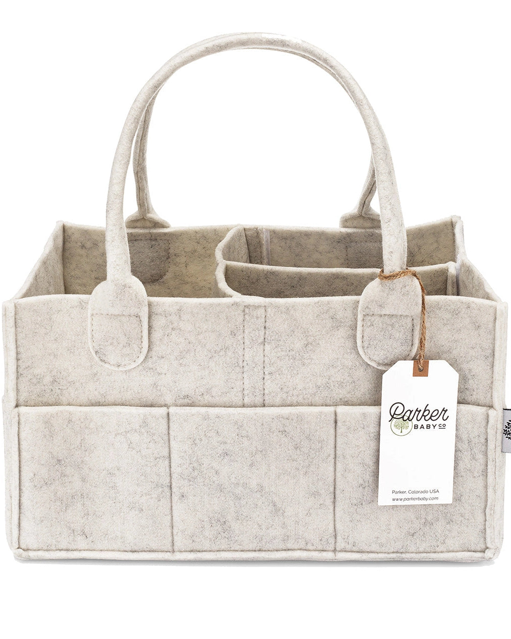 HEATHER WHITE DIAPER CADDY