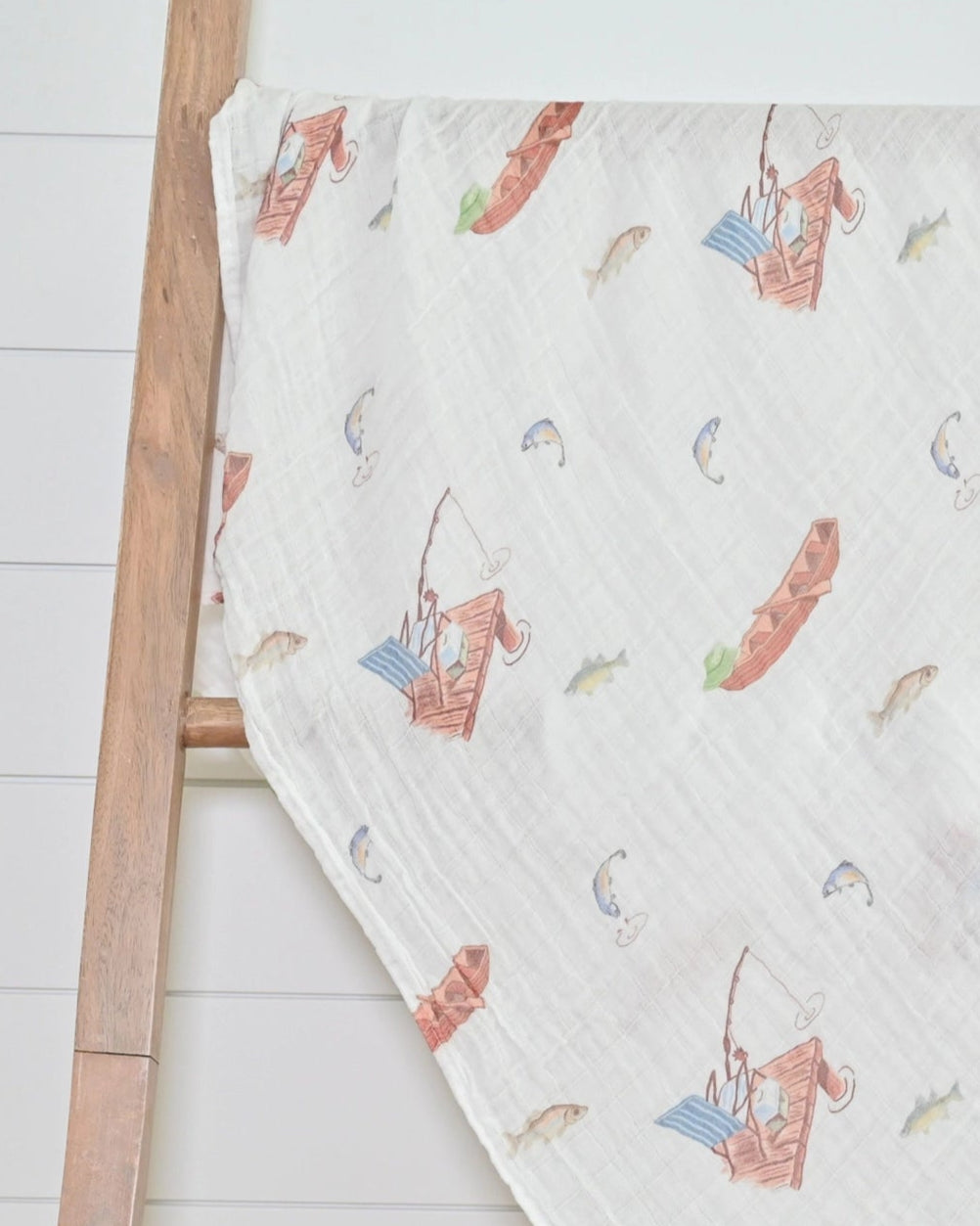 GONE FISHING - MUSLIN SWADDLE