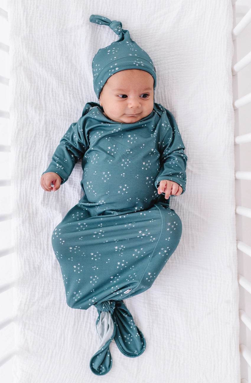STARLIT SKY KNOTTED GOWN + HAT SET