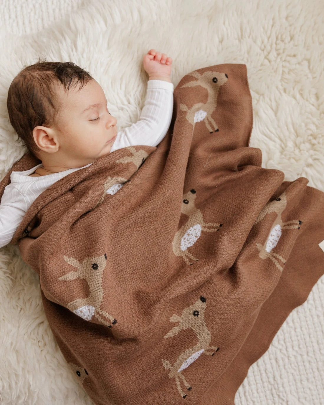 MOCHA DEER - 100% COTTON SWADDLE BLANKET