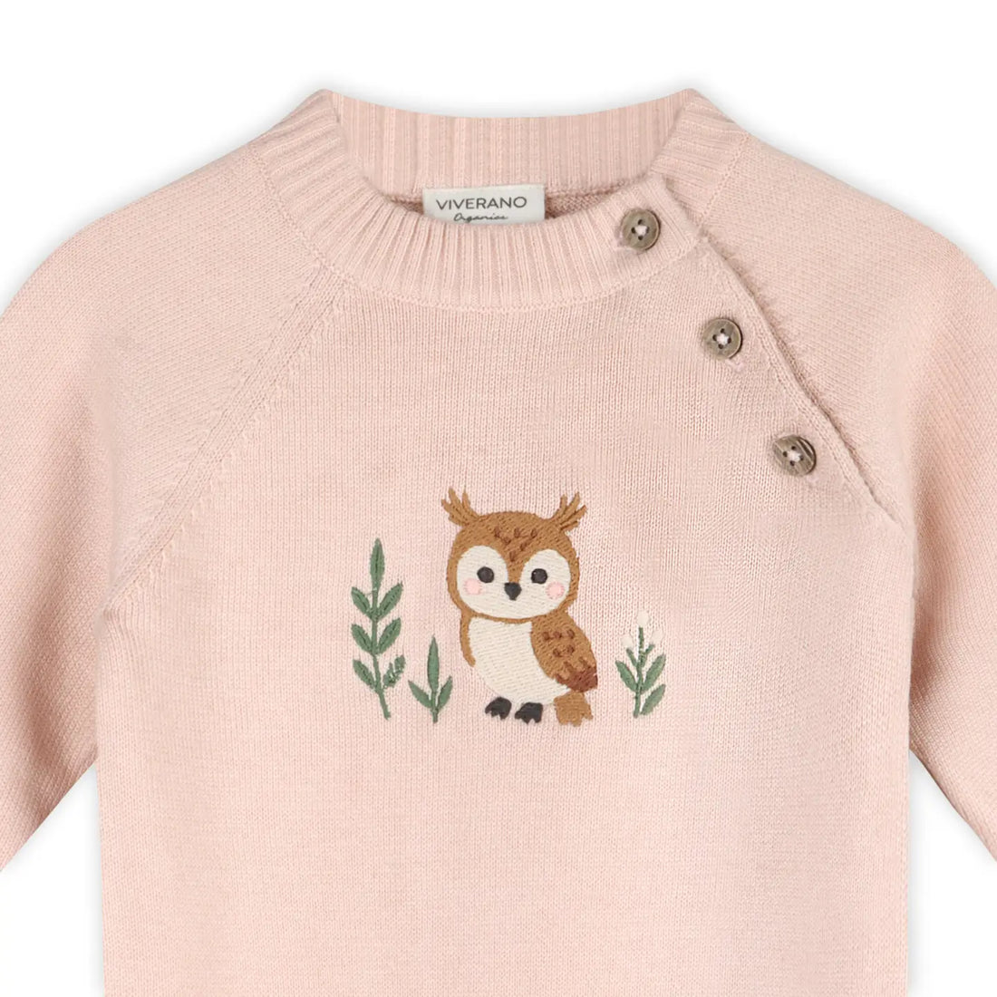 OWL EMBROIDERED KNIT JUMPSUIT