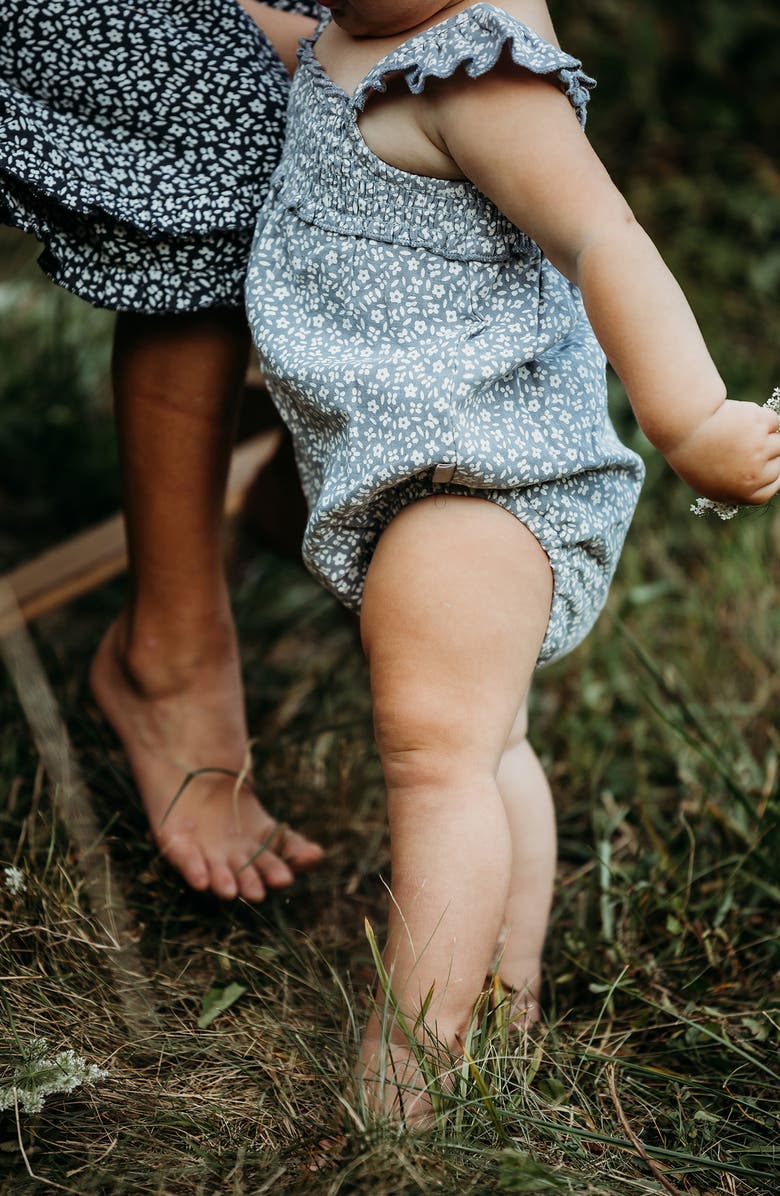 BLUEBERRY FLORAL SLEEVELESS BUBBLE - ORGANIC COTTON MUSLIN