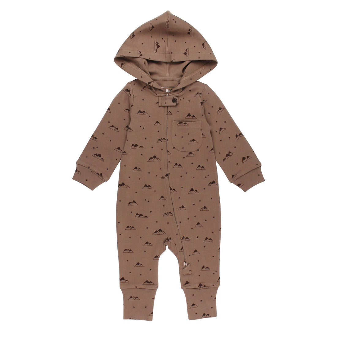 ORGANIC ZIPPER ROMPER - LATTE MOUNTAIN