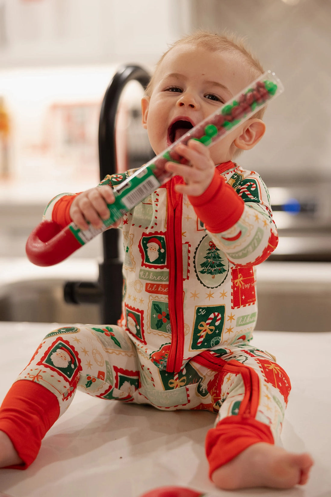LETTERS TO SANTA BAMBOO ZIP PAJAMAS