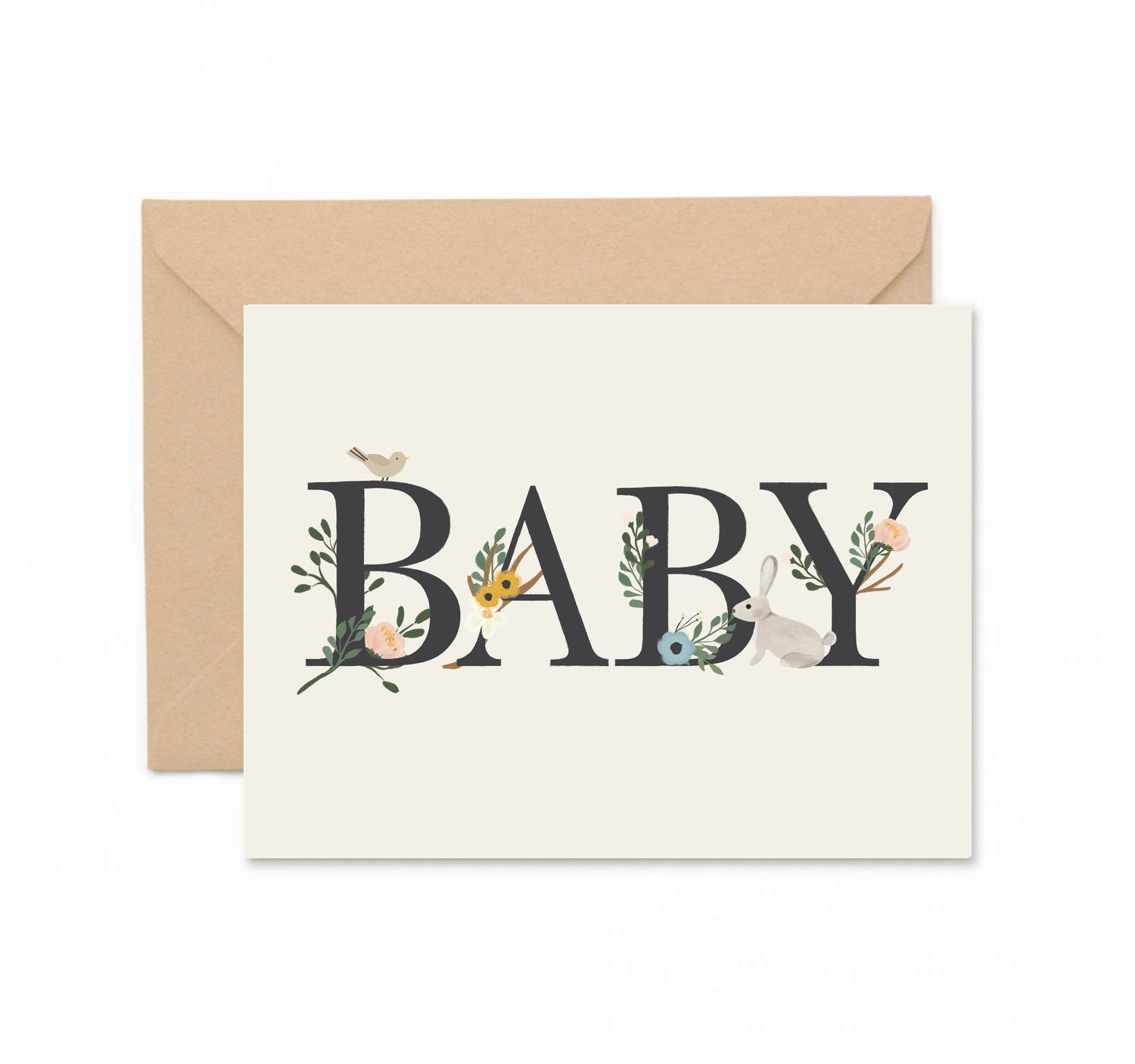 BABY FLORAL GREETING CARD