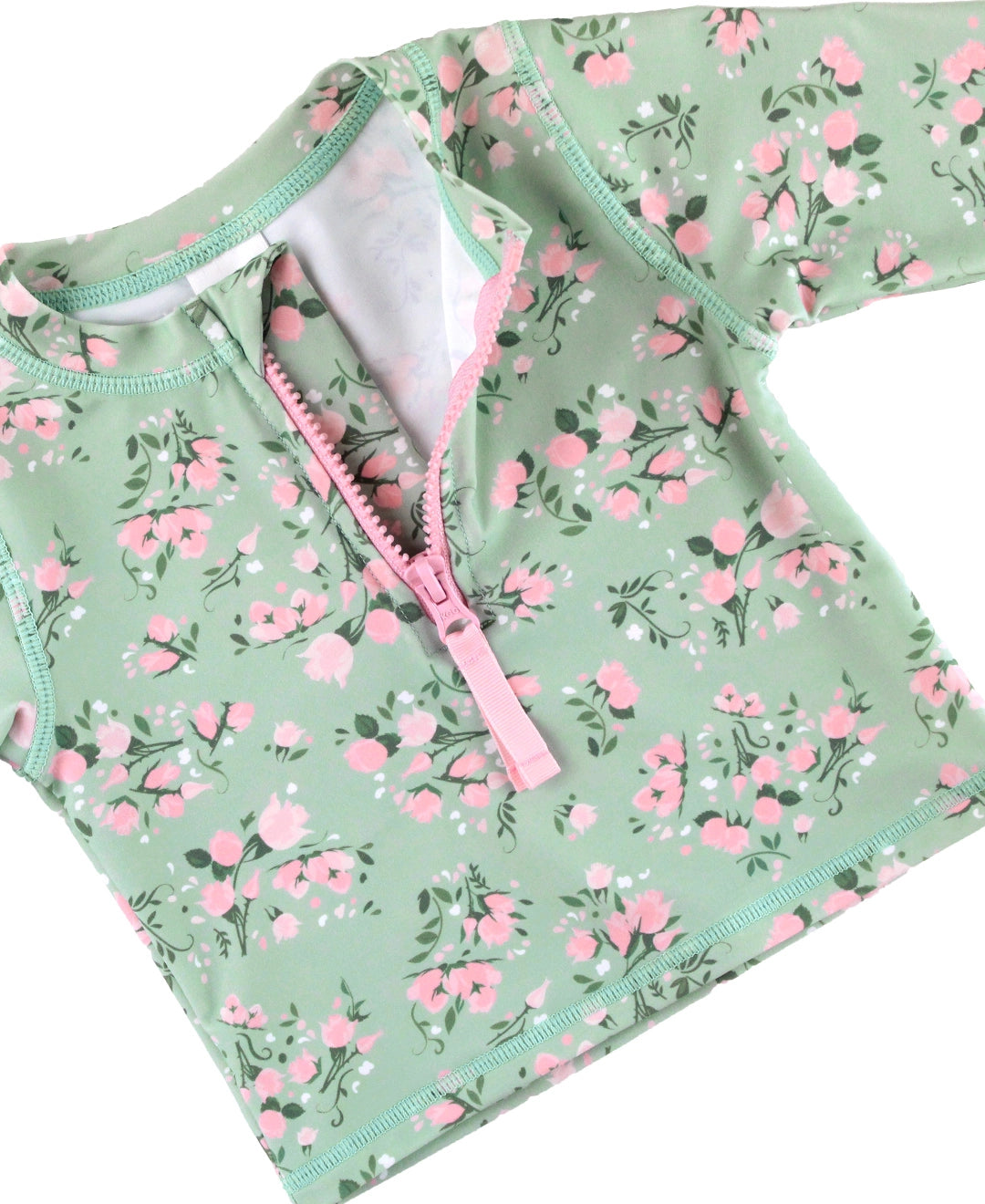 TEA ROSES LONG SLEEVE RASH GUARD - 2 PIECE