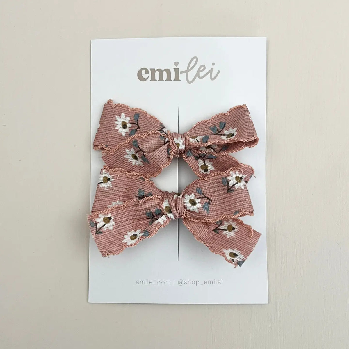 ROSE WILDFLOWER PIGTAIL BOW CLIPS
