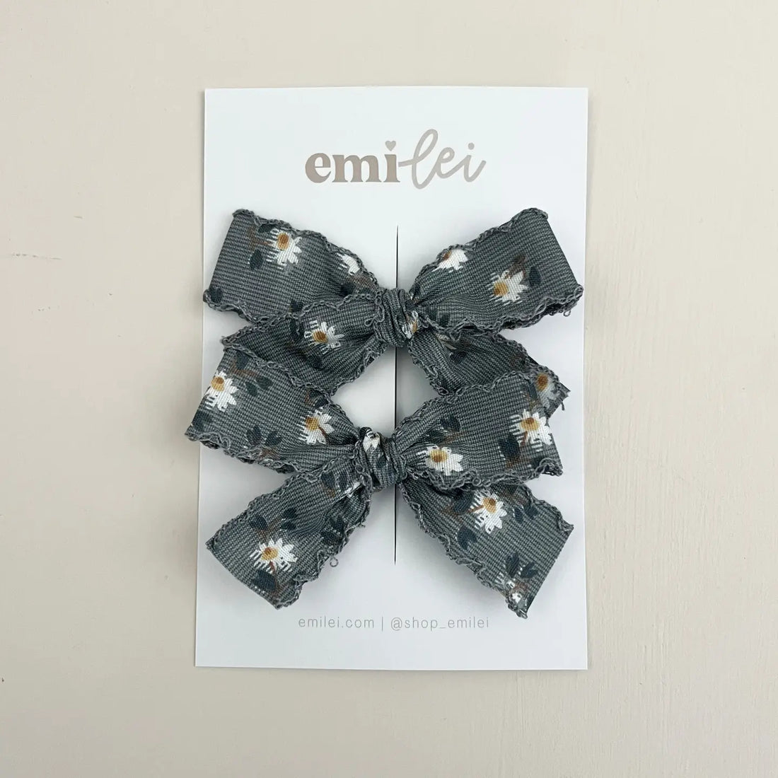 BLUE WILDFLOWER PIGTAIL BOW CLIPS