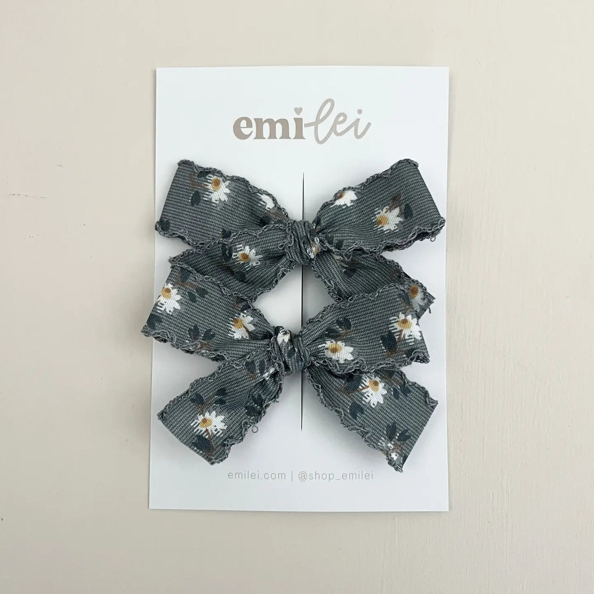 BLUE WILDFLOWER PIGTAIL BOW CLIPS