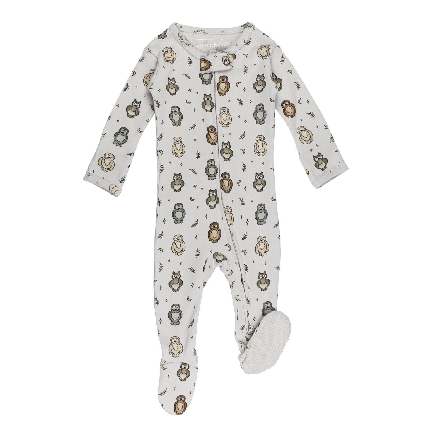 ORGANIC OWL HOO? ZIPPER FOOTIE