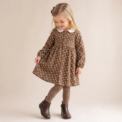 CHESTNUT BLOOM ORGANIC COLLARED DRESS