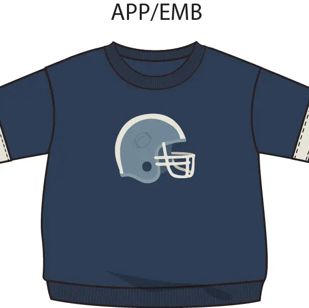 DROP SLEEVE VARSITY SWEATSHIRT - FOOTBALL HELMET
